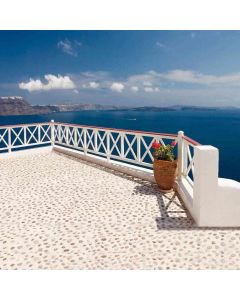 GladsBuy Beach House Balcony 10' x 10' Computer Printed Photography Backdrop Nature Theme Background ZJZ-638