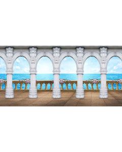 Seaside Roman Column 20' x 10' CP Backdrop Computer Printed Scenic Background GladsBuy Backdrop ACP-129