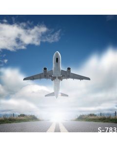 GladsBuy Take-Off Plane 6' x 6' Computer Printed Photography Backdrop Plane Theme Background S-783