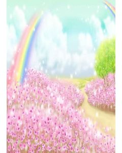 GladsBuy Cute Rainbow 5' x 7' Computer Printed Photography Backdrop Flower Theme Background LMG-258