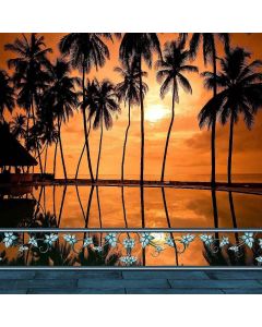 GladsBuy Tropical Beach 10' x 10' Computer Printed Photography Backdrop Balcony Landscape Theme Background ZJZ-933