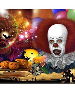 GladsBuy Halloween Clown 10' x 10' Computer Printed Photography Backdrop Halloween Theme Background LMG-178
