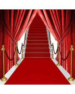 GladsBuy Red Carpet Stairs 10' x 10' Computer Printed Photography Backdrop Stage Carpet Theme Background ZJZ-527