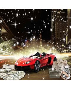 GladsBuy Luxurious Car 8' x 8' Computer Printed Photography Backdrop City Streets Theme Background ZJZ-863