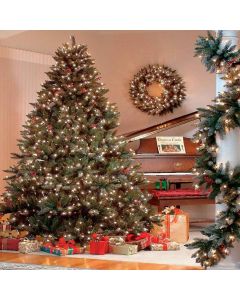 GladsBuy Shining Christmas Tree 8' x 8' Computer Printed Photography Backdrop Christmas Theme Background ZJZ-855